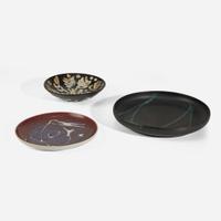 Rudy Staffel (American, 1911-2002) A Charger, Plate, and Bowl, USA, circa 1950s