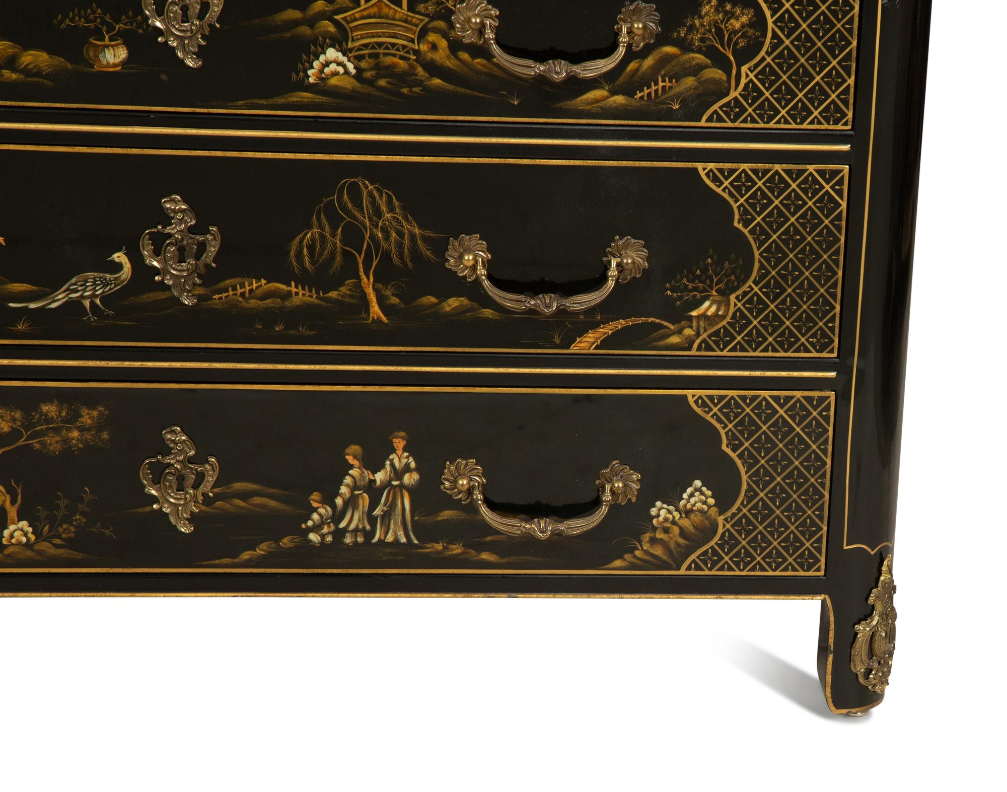 A Louis XIV Style Painted Commode