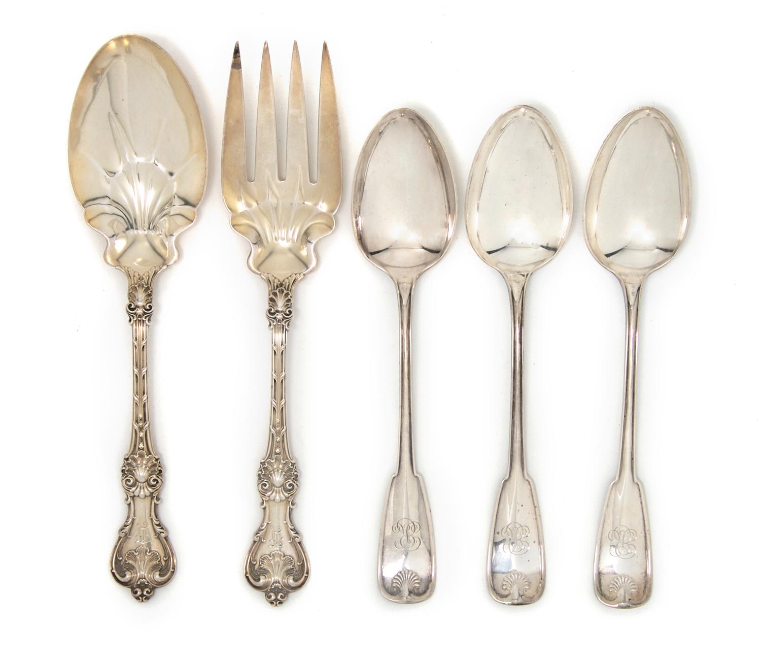 A Set of Three American Sterling Silver Spoons, Tiffany & Co., Length of first 8 1/2 inches.