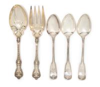 A Set of Three American Sterling Silver Spoons, Tiffany & Co., Length of first 8 1/2 inches.