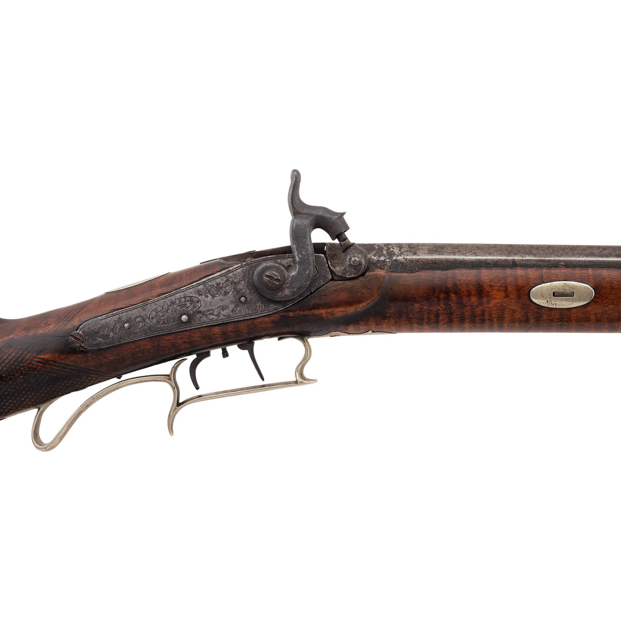 German Silver Mounted Tryon Half Stock Percussion Rifle