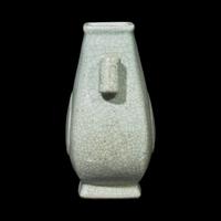 A Chinese Guan Style Crackle Glazed Arrow Vase, Fanghu 仿官窯貫耳杏圓壺