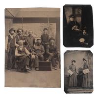 [EARLY PHOTOGRAPHY]. 17 tintypes of occupational and interesting groups and individuals.
