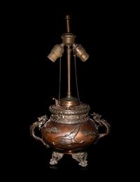 Two Japanese Bronze and Mixed-Metal Vessels