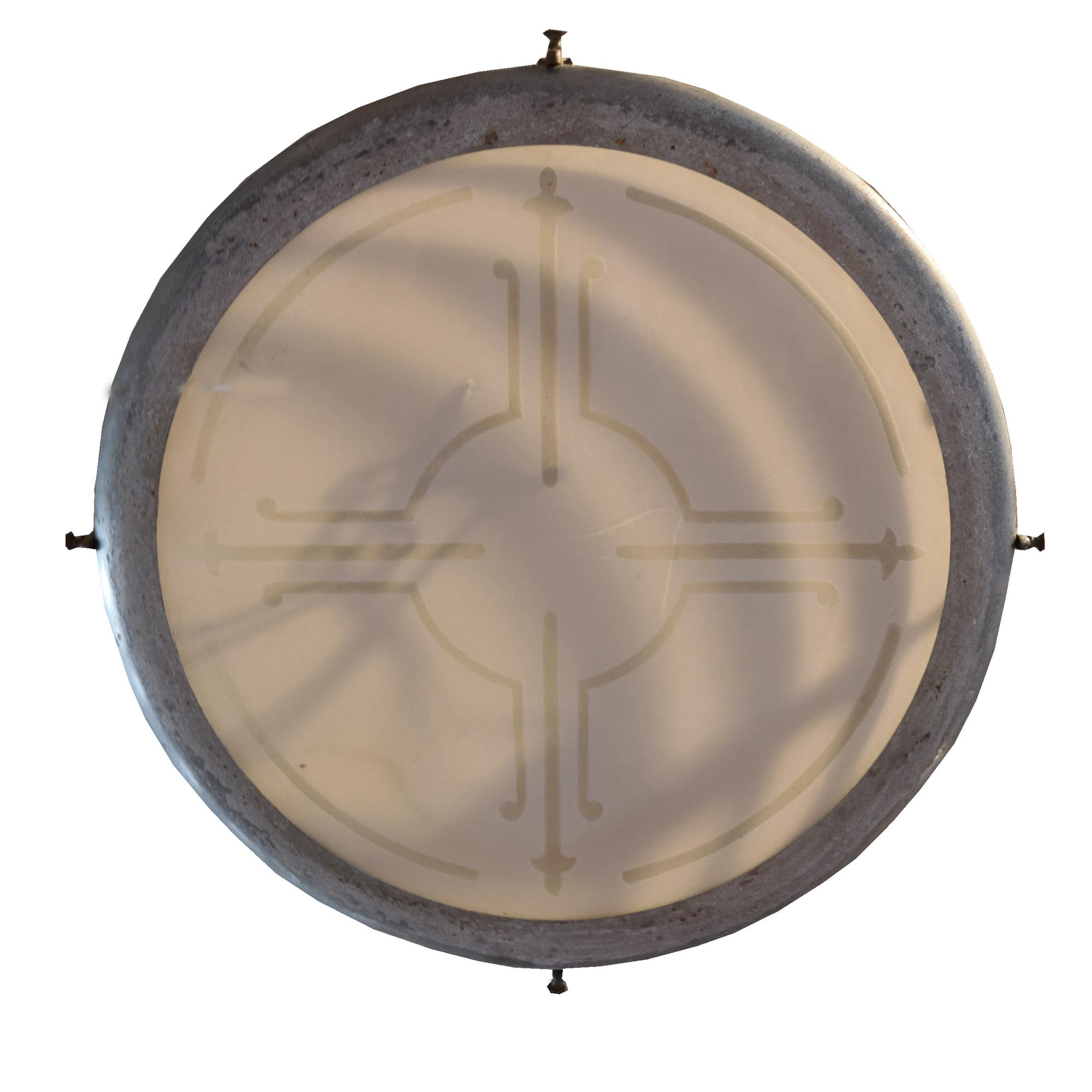 An Art Deco Brass and Glass Light Fixture 14" W x 14" D x 12" H — United States, Circa 1930