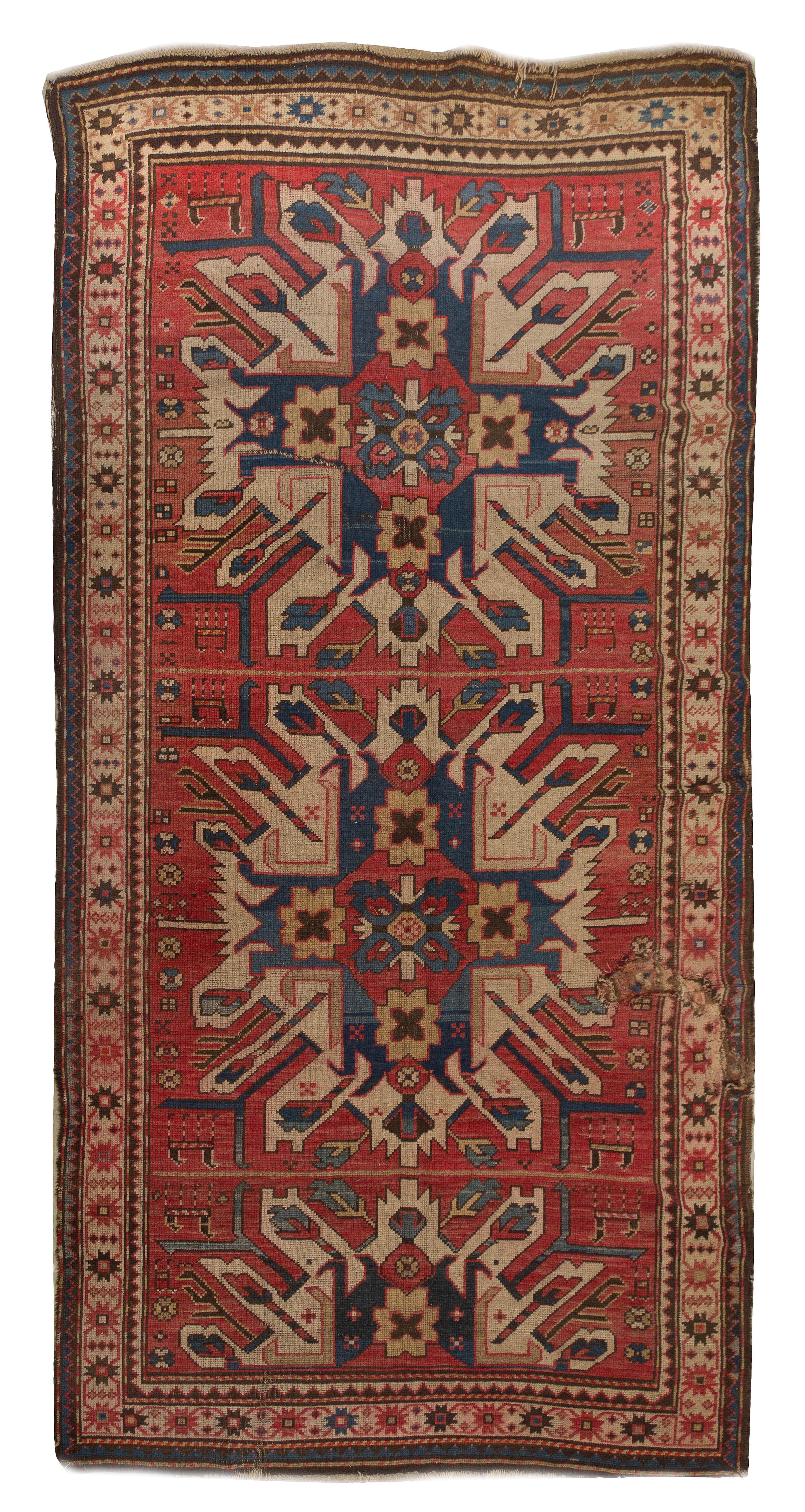 A Caucasian Wool Rug, 8 feet 7 inches x 4 feet 3 inches.