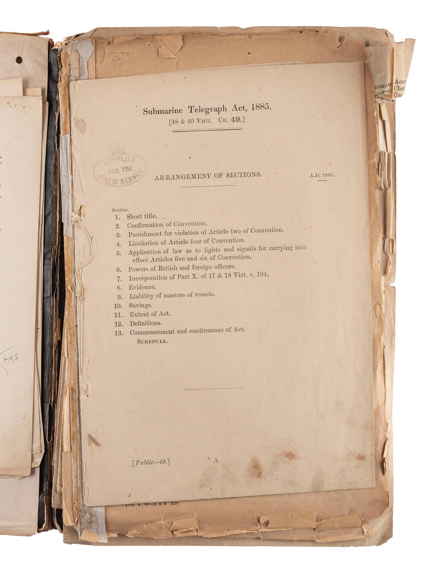 [SCIENCE & TECHNOLOGY]. A group of 2 telegraphy-related items, comprising: