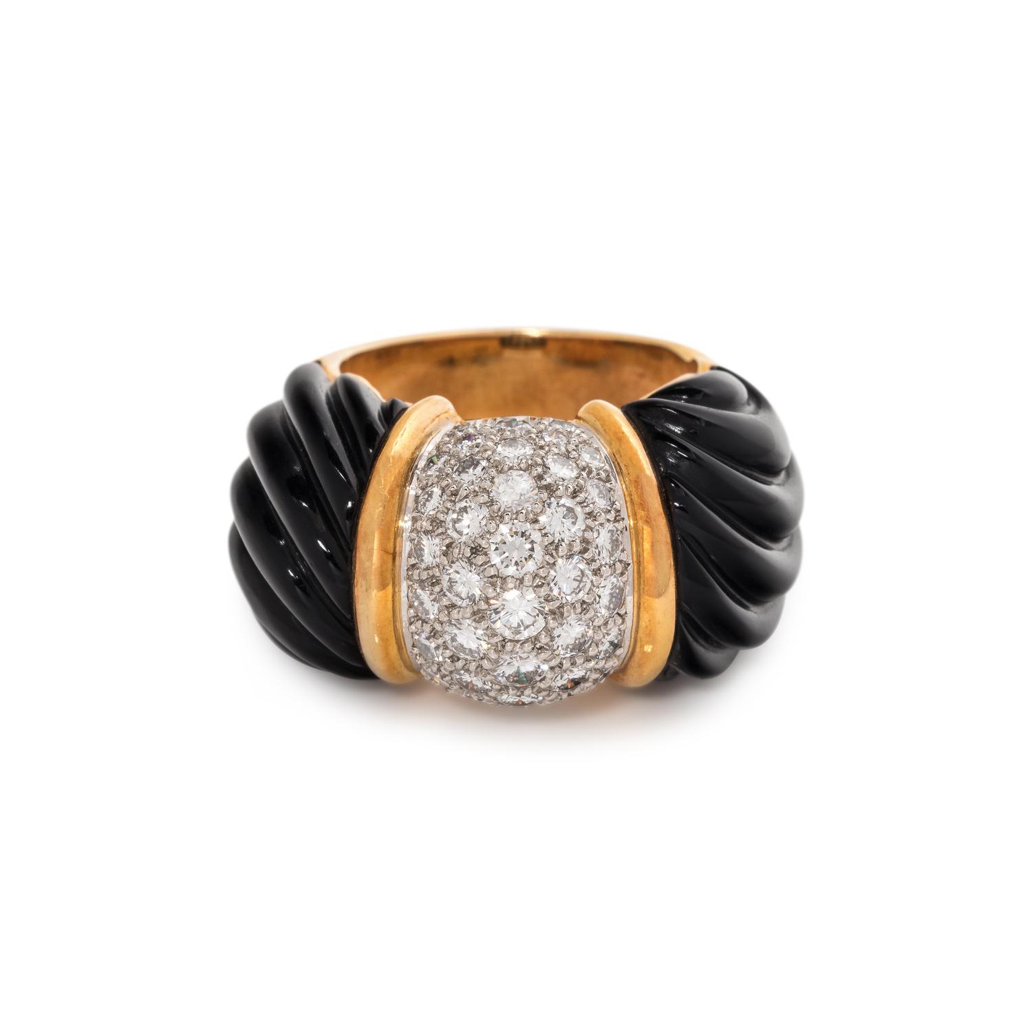 ONYX AND DIAMOND RING