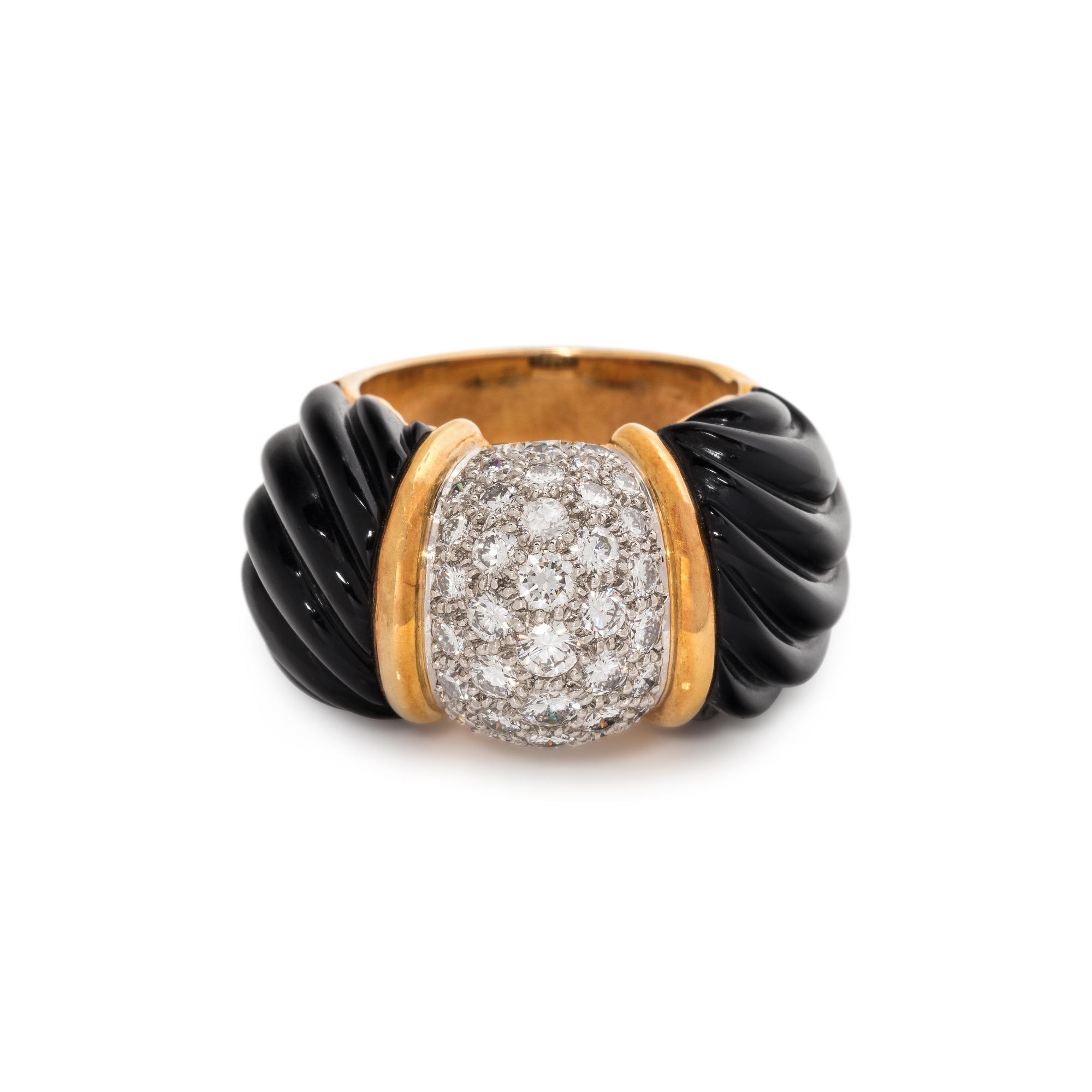 ONYX AND DIAMOND RING