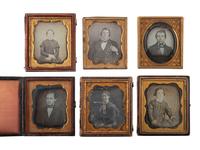 [EARLY PHOTOGRAPHY]. 37 sixth plate daguerreotypes of men and women.