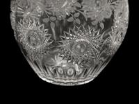 Two Large Cut and Etched Glass Bowls