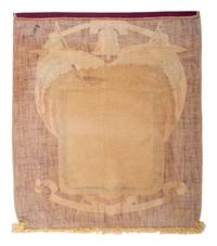 [WORLD WAR I]. Patriotic banner featuring photographic portrait of African American soldier.