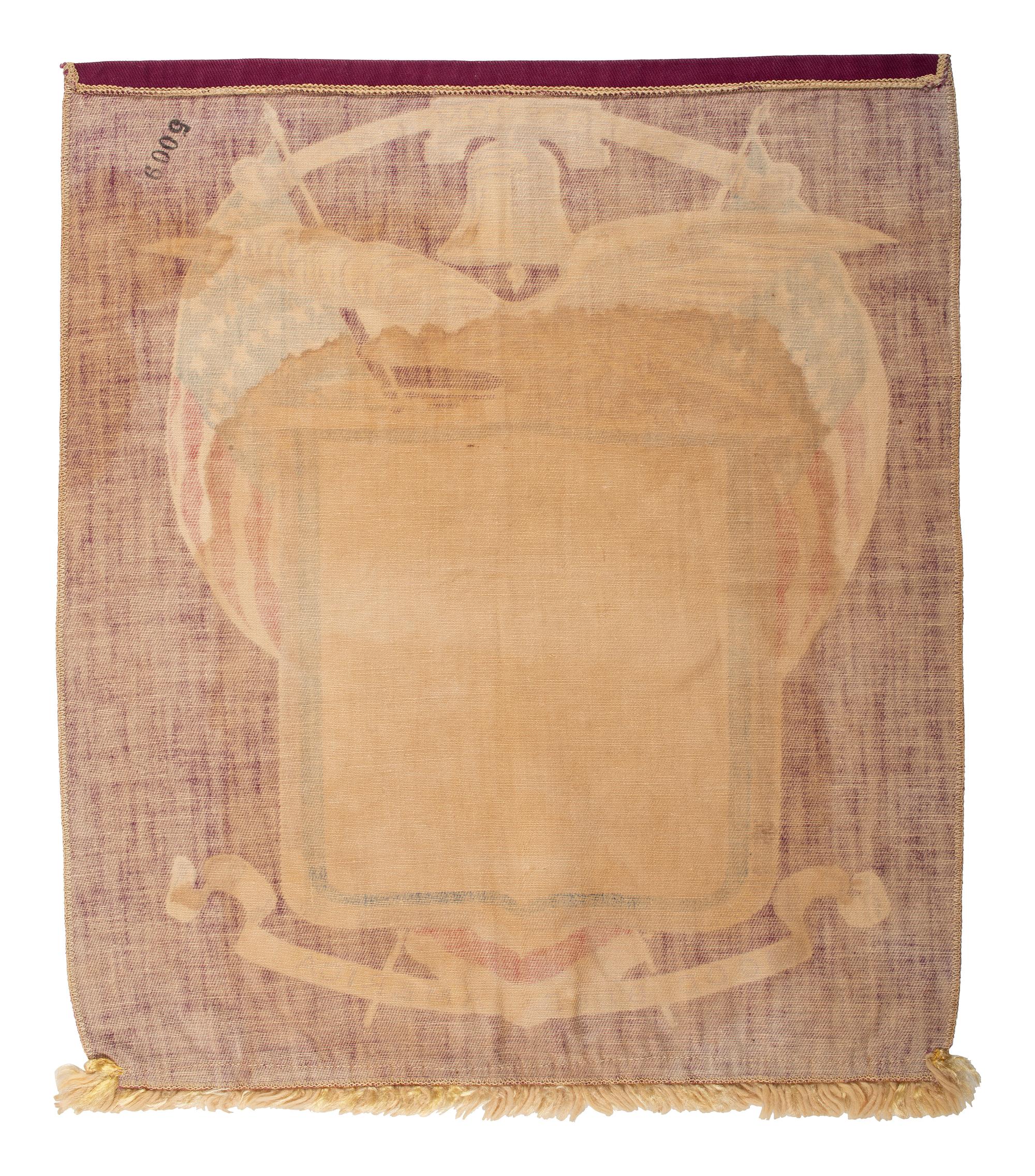 [WORLD WAR I]. Patriotic banner featuring photographic portrait of African American soldier.