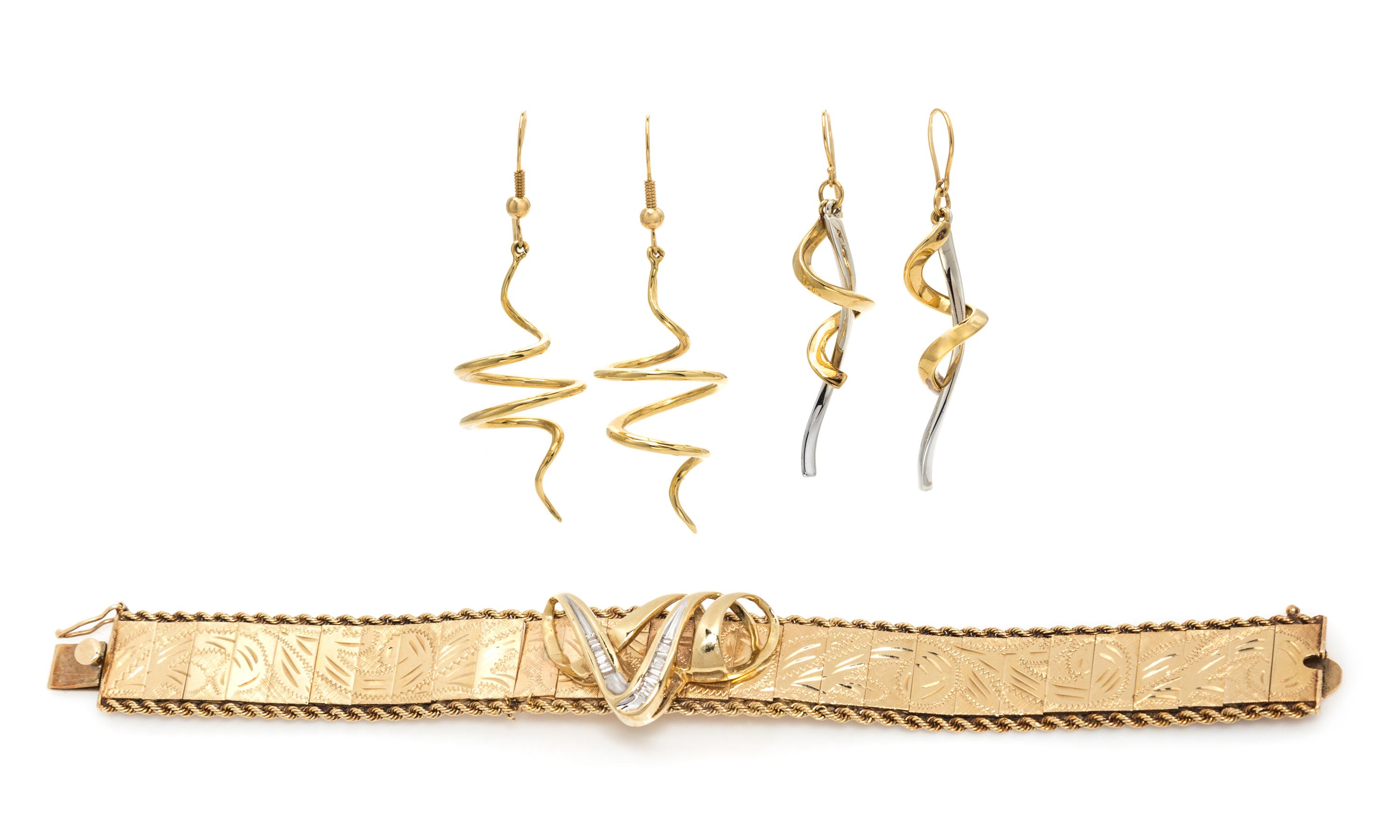 A Collection of Yellow Gold Jewelry, 27.80 dwts.