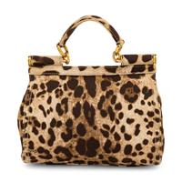 Dolce & Gabbana, Medium Sicily Bag in Leopard-Print Canvas