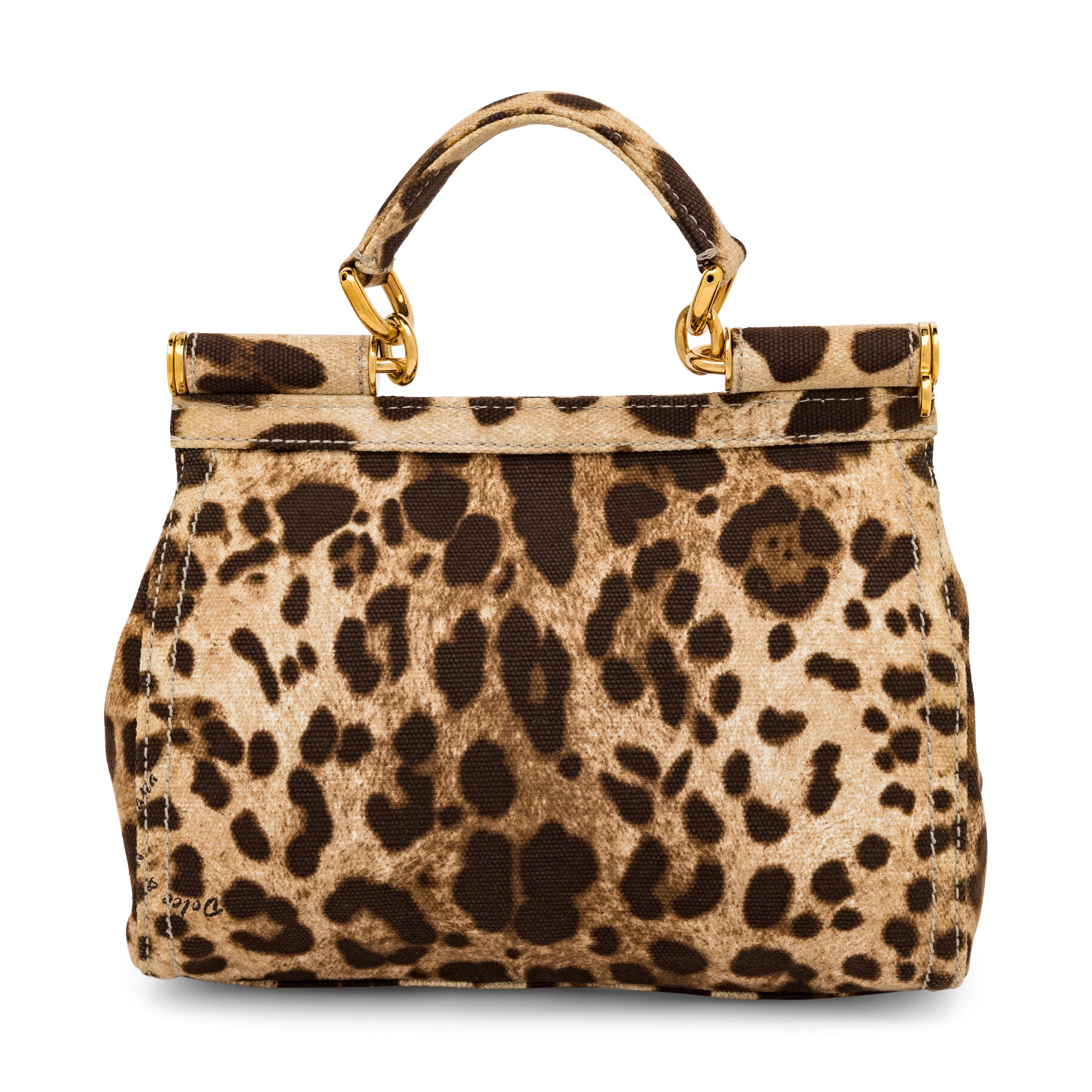 Dolce & Gabbana, Medium Sicily Bag in Leopard-Print Canvas