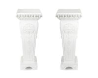A Pair of White Painted Carved Wood Pedestals — 20TH CENTURY