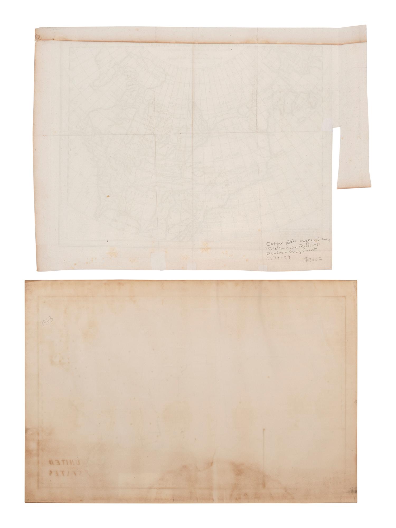 [MAPS]. A group of 8, incl. 5 maps of North America, one of the western hemisphere, & 2 engravings.