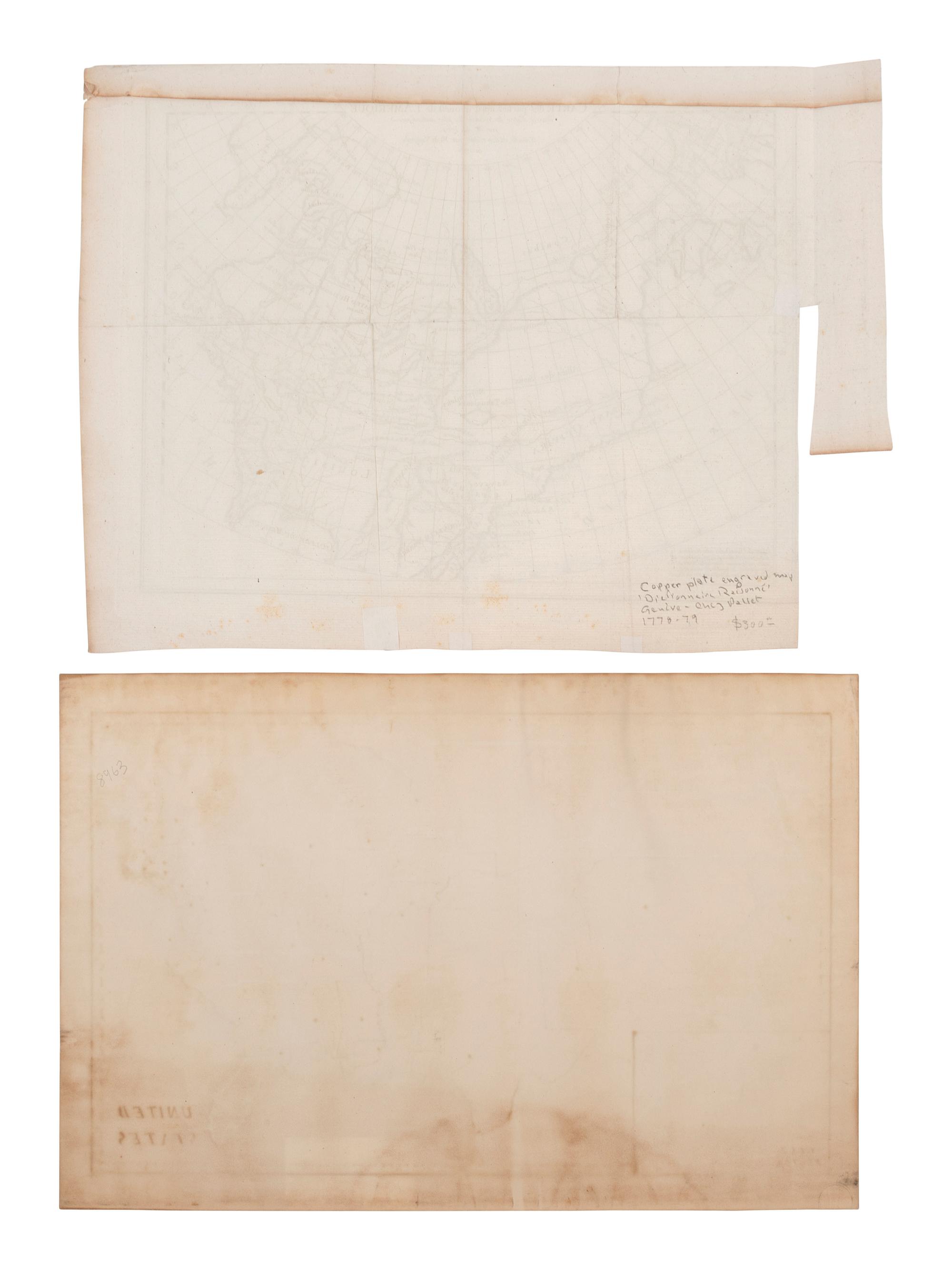 [MAPS]. A group of 8, incl. 5 maps of North America, one of the western hemisphere, & 2 engravings.