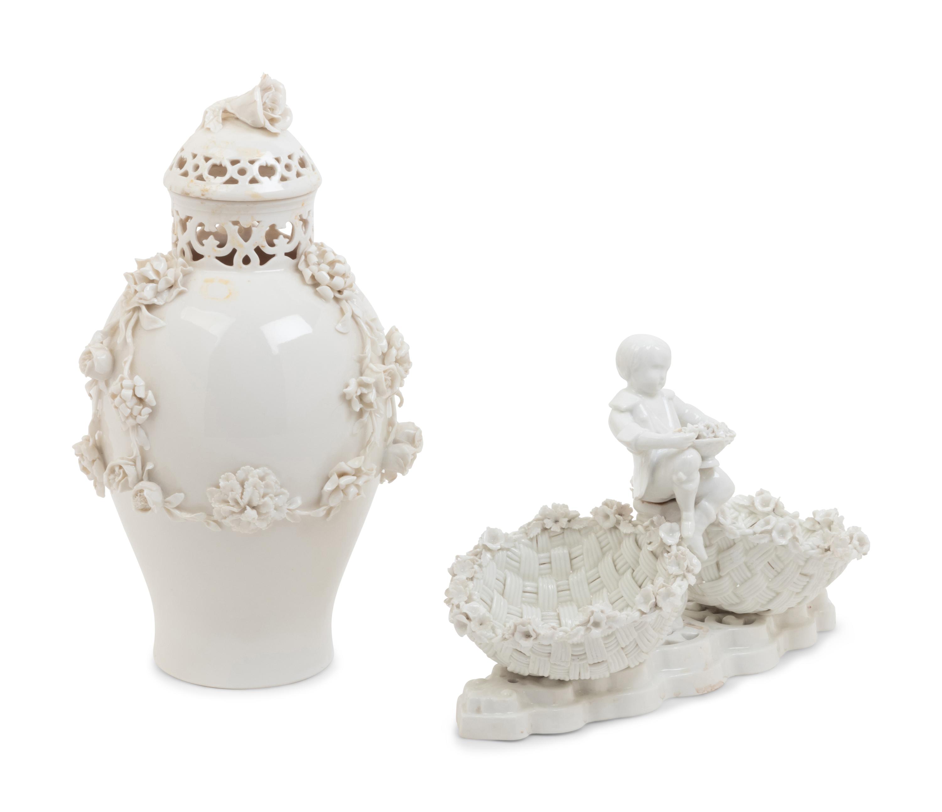A Meissen Porcelain Twin-Basket Candy Dish