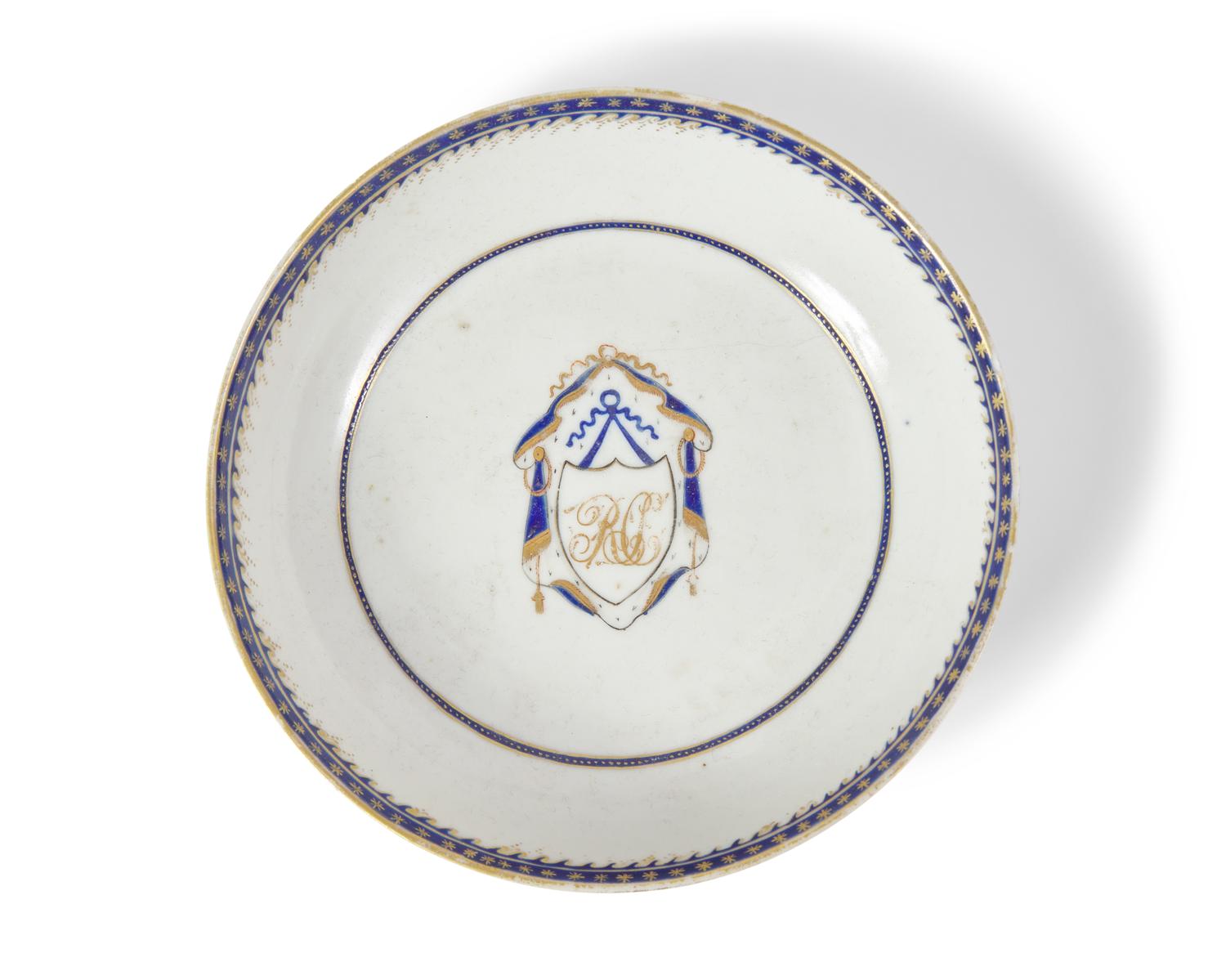 An Assembled Group of Eighteen Chinese Export Porcelain Armorial Tablewares