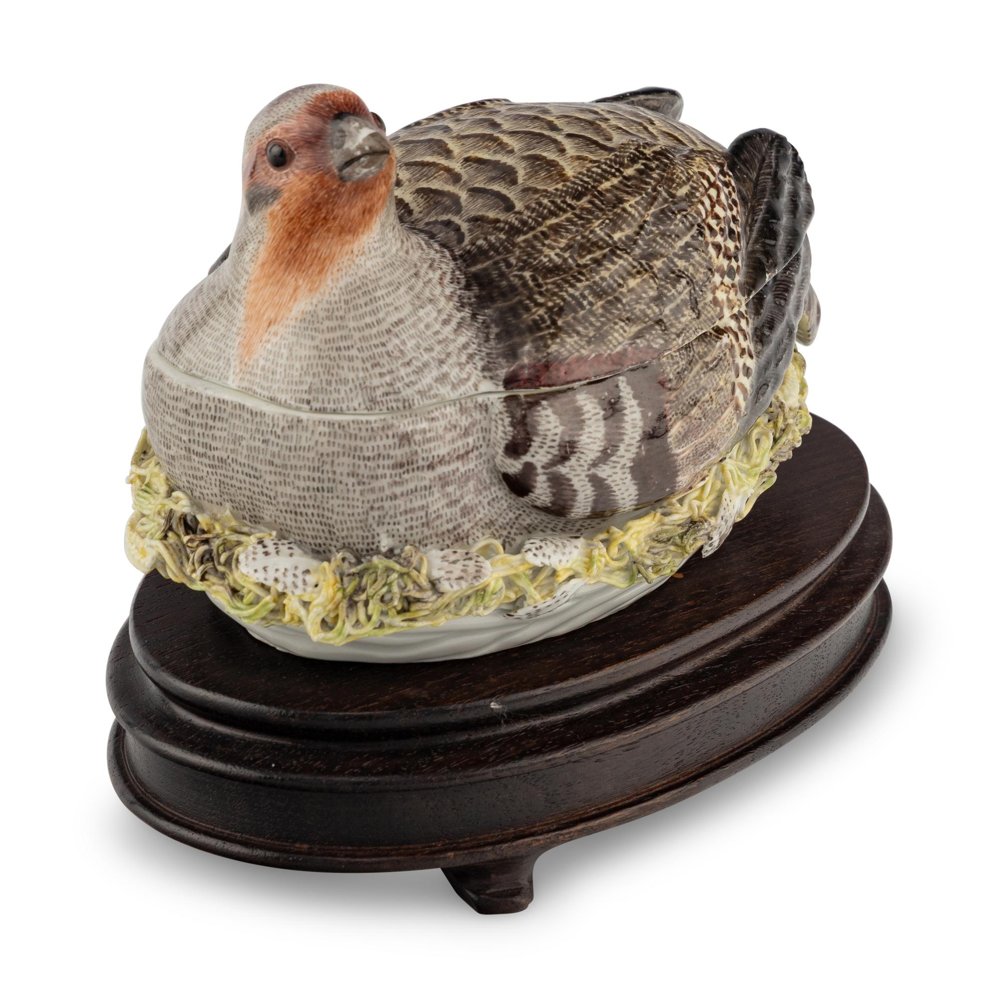 An English Porcelain Partridge Form Game Tureen