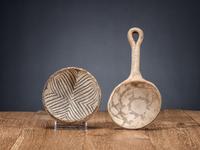 Ancestral Pueblo Black-on-White Bowl and Ladle