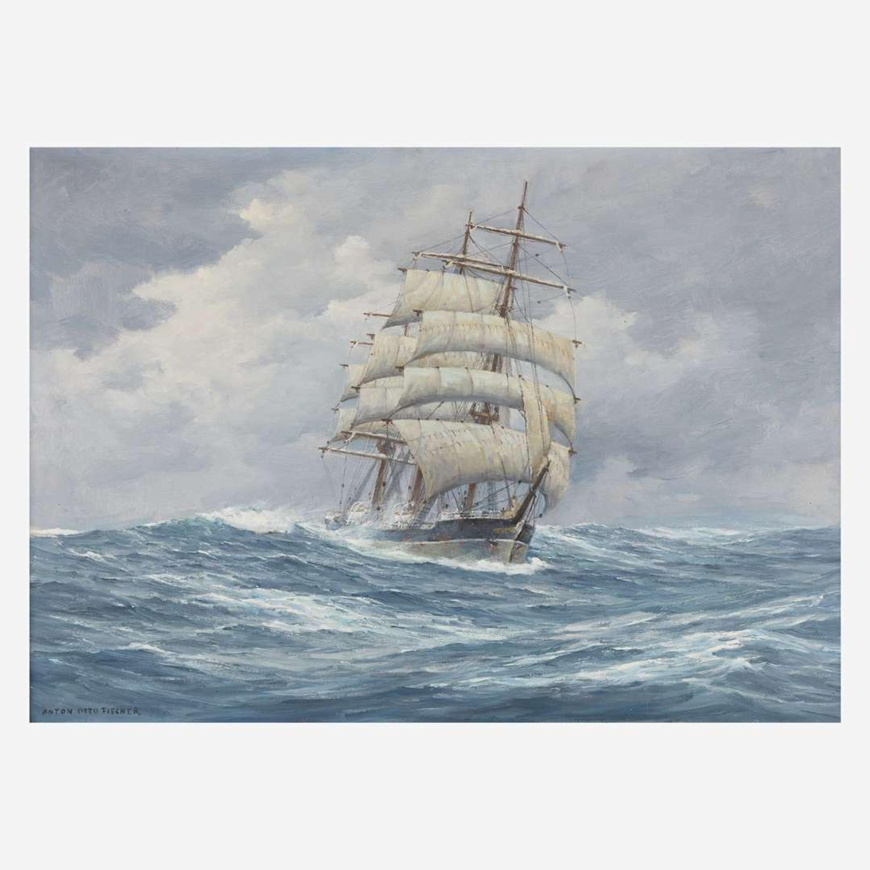 Anton Otto Fischer (American/German, 1882-1962) Running Her Easting Down