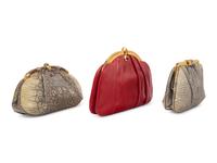 Three Judith Leiber Exotic Skin Clutches