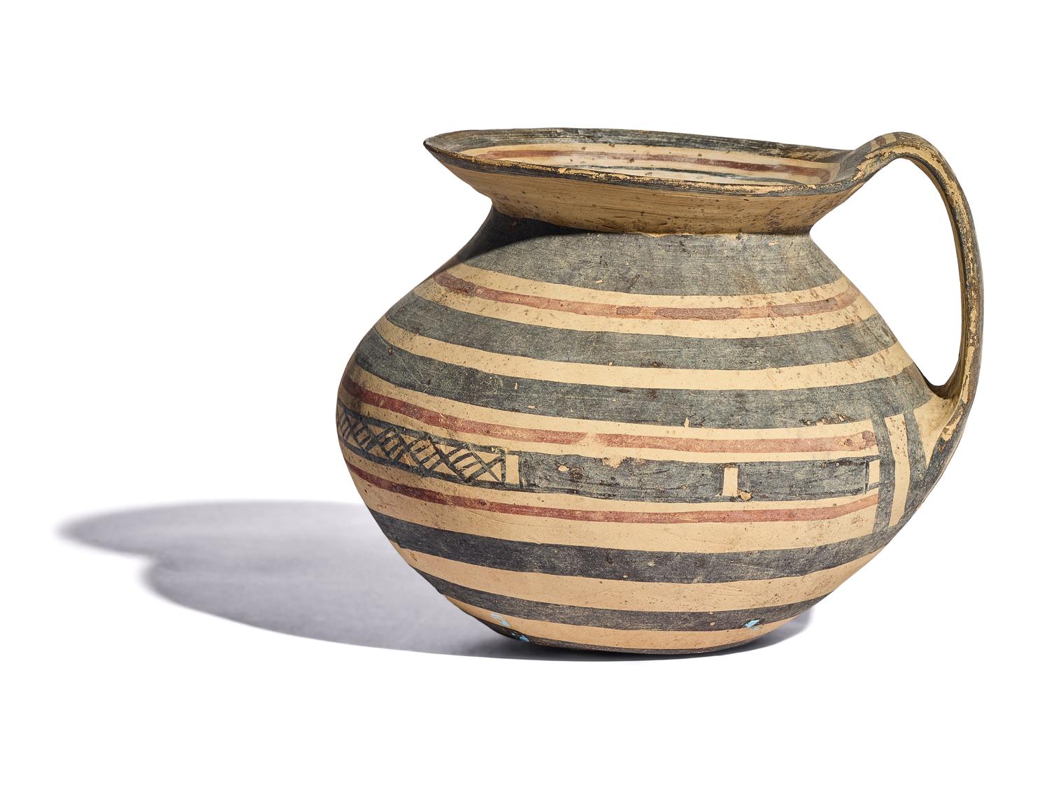 A Daunian Painted Terracotta Olpe