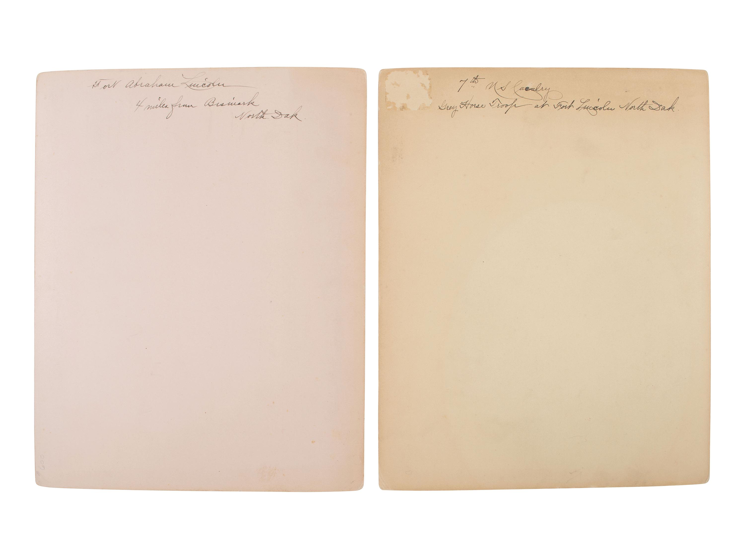 BARRY, David F. (1854-1934), photographer. Two photographs of Fort Lincoln, North Dakota, incl. view of the 7th US Cavalry.