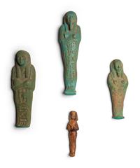Four Egyptian Faience and Stone Ushabtis