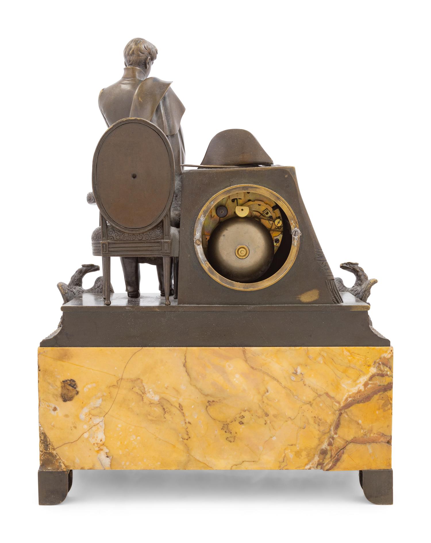 A Louis Philippe Bronze and Sienna Marble Clock