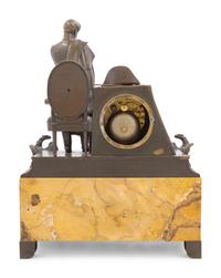 A Louis Philippe Bronze and Sienna Marble Clock