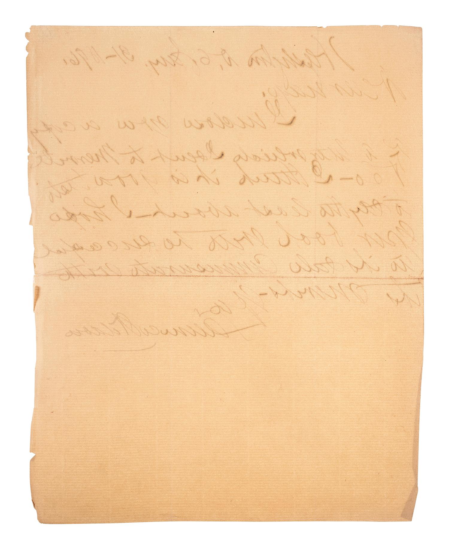 [LINCOLN & ASSOCIATES]. A group of 3 autographed items, featuring: LINCOLN, Abraham (1809-1865]. Autograph note signed ("A. Lincoln"). Addressed to "Sec. of the Navy." N.p. n.d.