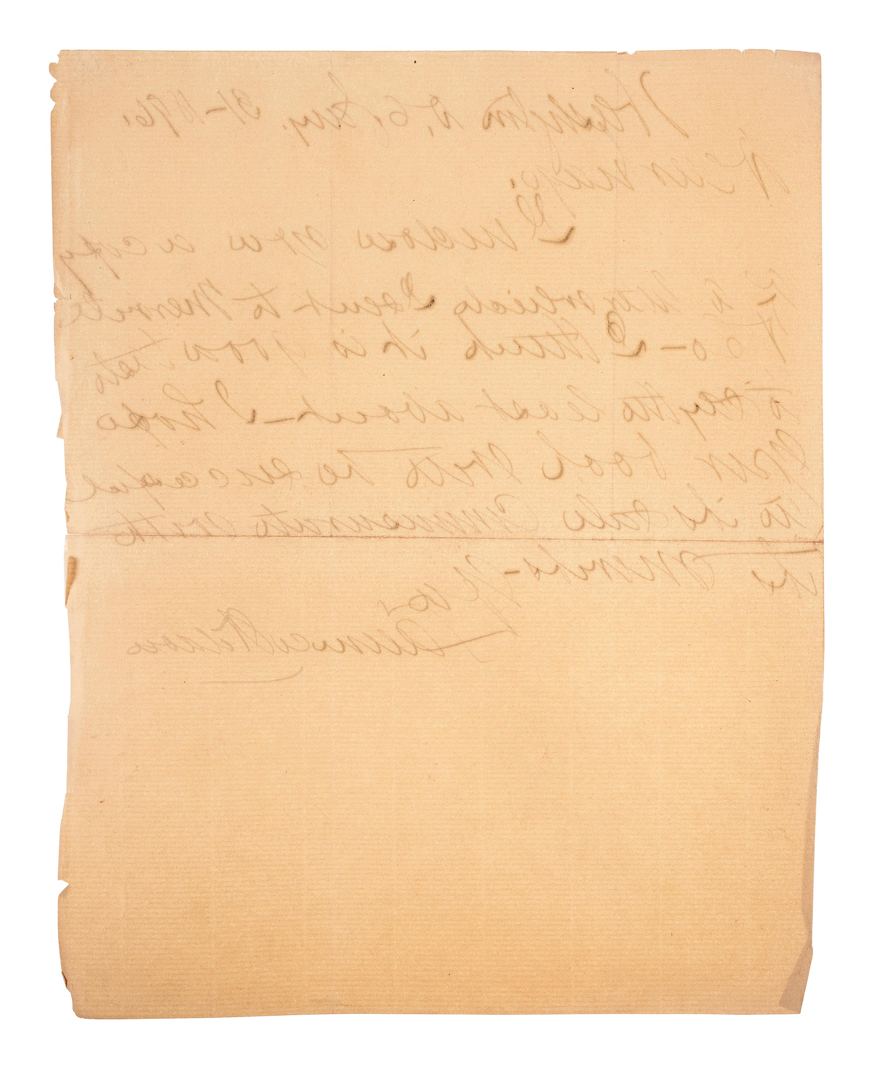 [LINCOLN & ASSOCIATES]. A group of 3 autographed items, featuring: LINCOLN, Abraham (1809-1865]. Autograph note signed ("A. Lincoln"). Addressed to "Sec. of the Navy." N.p. n.d.
