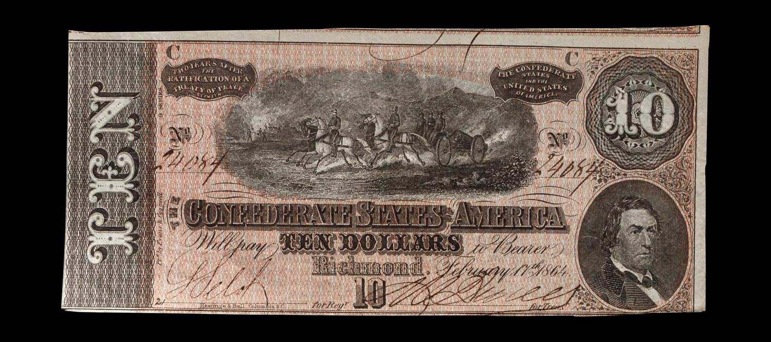 [CONFEDERATE STATES OF AMERICA] An 1864 T-68 $10 Note