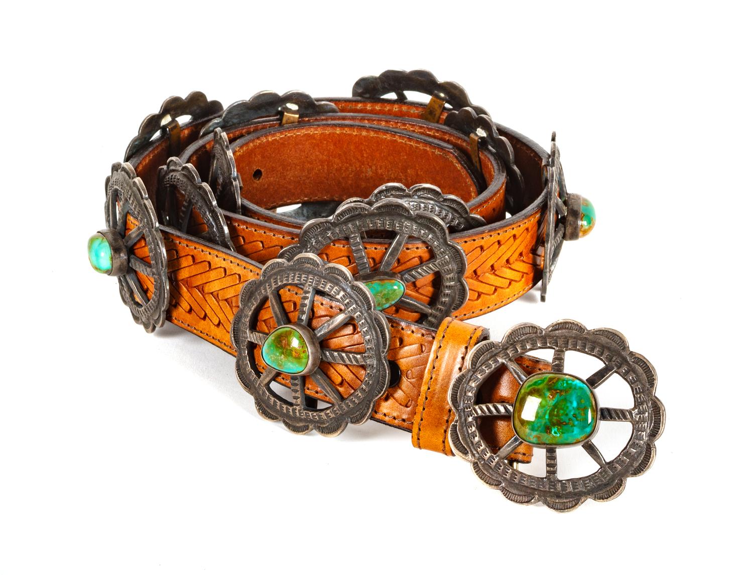 Cast Wagon Wheel Concho Belt