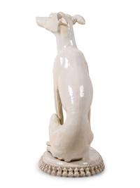A White Glazed Terra Cotta Whippet