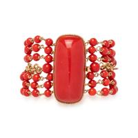 YELLOW GOLD AND CORAL BRACELET