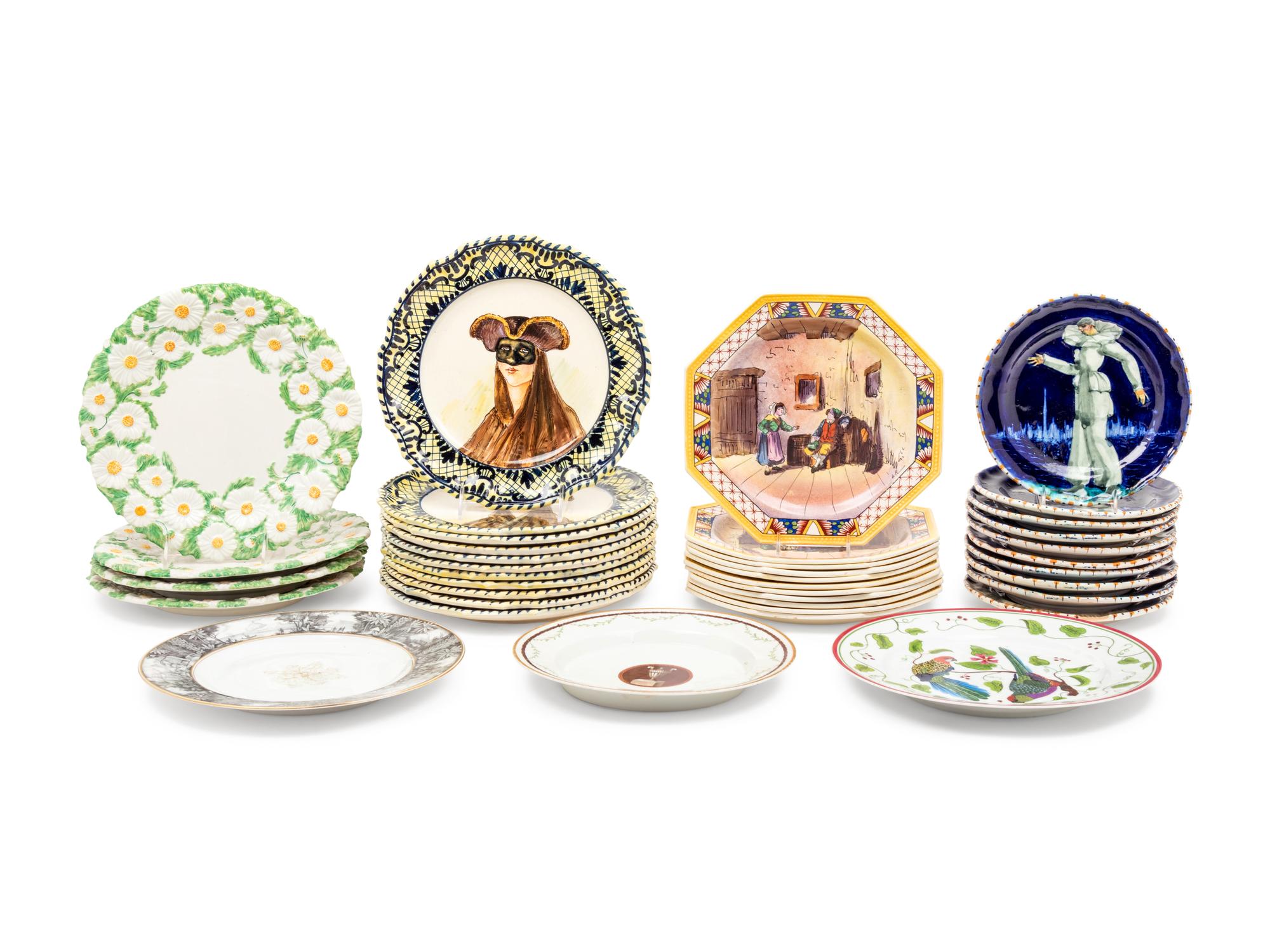 Four Sets of European Pottery Plates