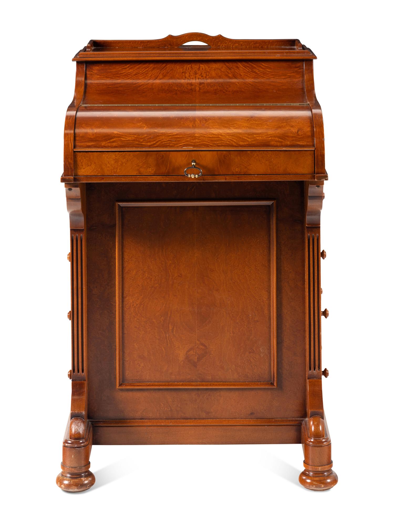 An American Burr Walnut Davenport Desk