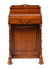 An American Burr Walnut Davenport Desk