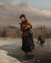 German/Austrian, 19th Century — Winter Outings (a pair of works)