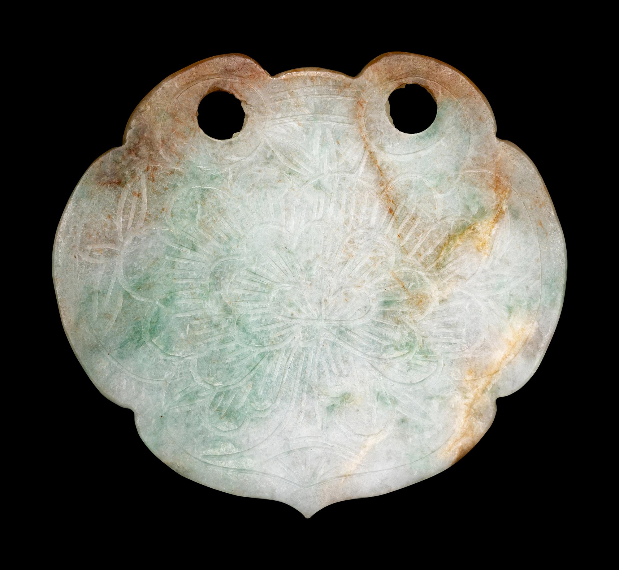 Two Chinese Jade and Jadeite Pendants