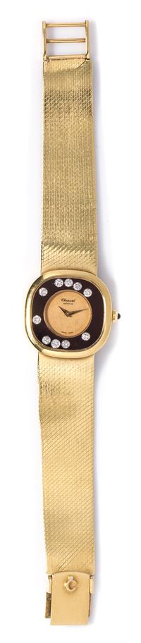 An 18 Karat Yellow Gold and Diamond Happy Diamonds Wristwatch, Chopard, 35.00 dwts.