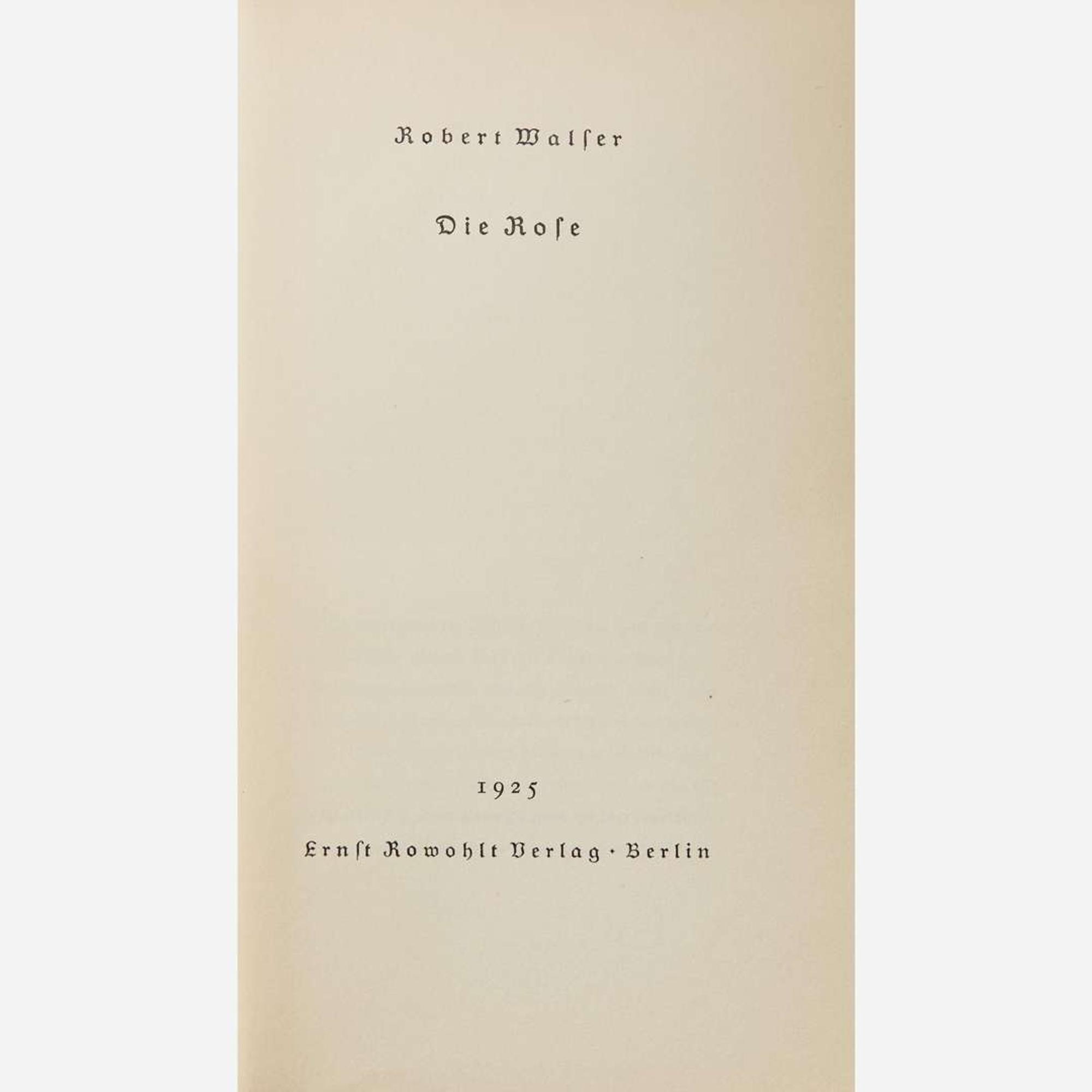[Literature] Walser, Robert Group of 11 Titles