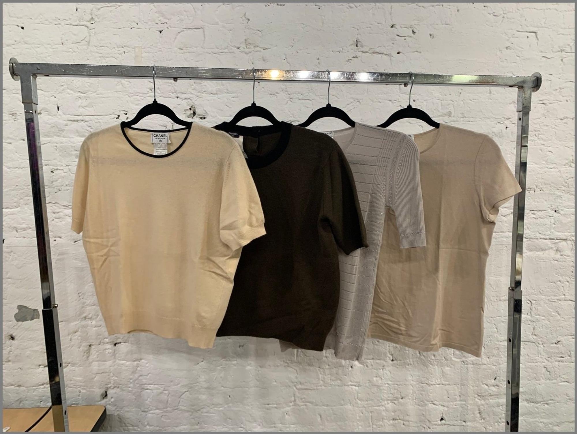 Three Chanel Short Sleeve Knit Tops, Fall 1994-Cruise 2005