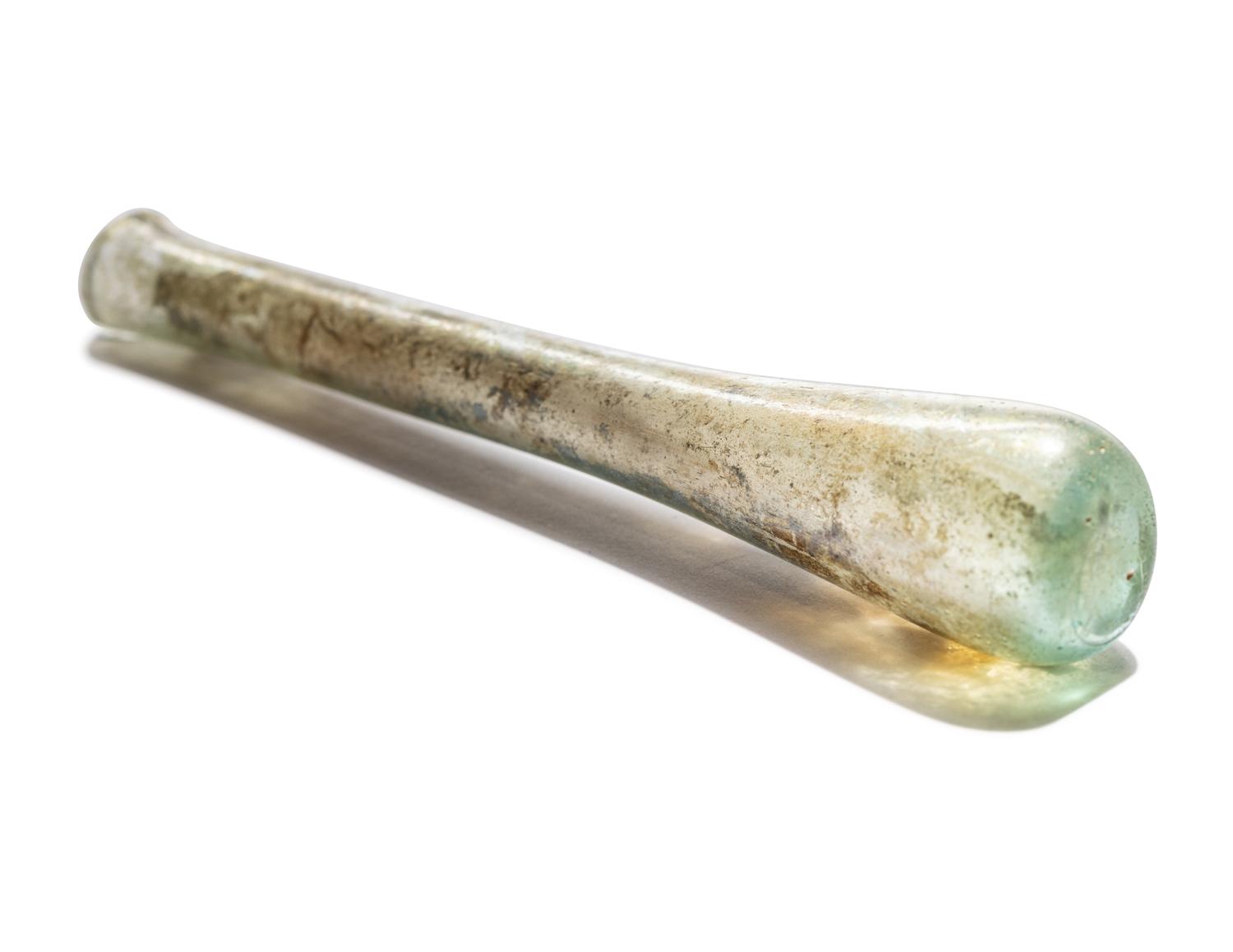 A Roman Pale Blue Glass Flask