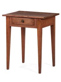 A Federal Red-Stained Maple Scrubbed Top Work Table